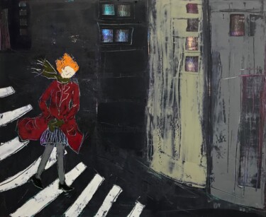 「The woman with the…」というタイトルの絵画 Tatiana Harizanovaによって, オリジナルのアートワーク, オイル ウッドストレッチャーフレームにマウント