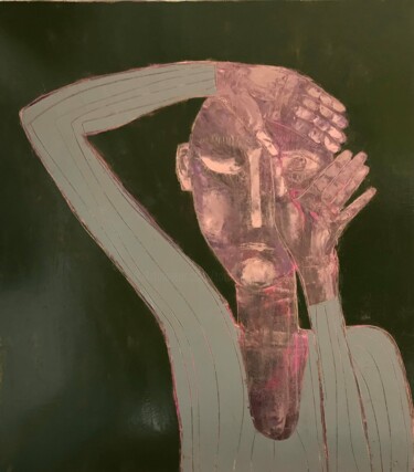 绘画 标题为“I am looking at you” 由Tatiana Harizanova, 原创艺术品, 油 安装在木质担架架上