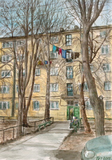 Painting titled "Odessa" by Tatiana Ianciu, Original Artwork, Watercolor