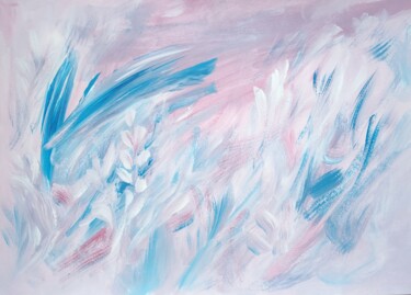 Картина под названием "Tendresse rose" - Tatiana Ianciu, Подлинное произведение искусства, Акрил