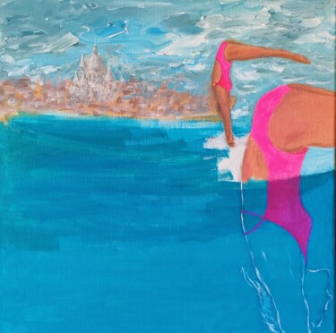 Malarstwo zatytułowany „Plongeon 2024” autorstwa Tatiana Ianciu, Oryginalna praca, Akryl