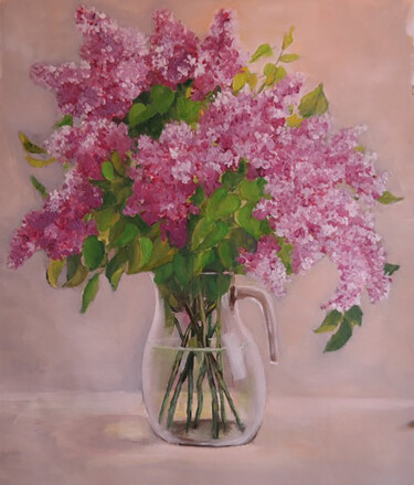 Schilderij getiteld "Lilac (1)" door Tatiana Karchevskaya, Origineel Kunstwerk, Olie
