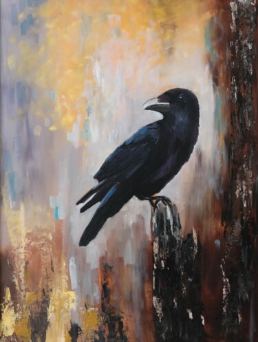 Ζωγραφική με τίτλο "Raven (2)" από Tatiana Karchevskaya, Αυθεντικά έργα τέχνης, Λάδι