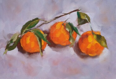 Painting titled "Mandarins" by Tatiana Karchevskaya, Original Artwork, Oil