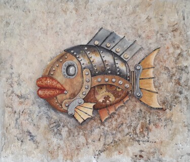 Malerei mit dem Titel "Fish-2" von Tatiana Karchevskaya, Original-Kunstwerk, Acryl