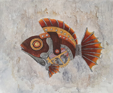 Painting titled "Fish" by Tatiana Karchevskaya, Original Artwork, Acrylic