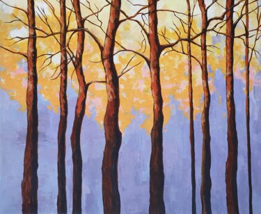 Painting titled "Trees" by Tatiana Karchevskaya, Original Artwork, Acrylic