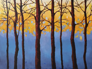 Painting titled "Trees (2)" by Tatiana Karchevskaya, Original Artwork, Acrylic