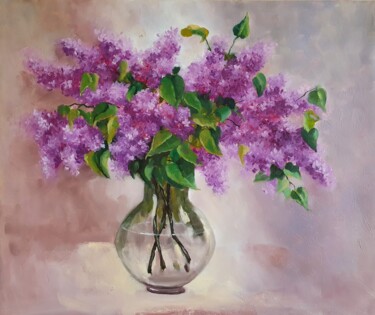 Painting titled "Lilac (7)" by Tatiana Karchevskaya, Original Artwork, Oil