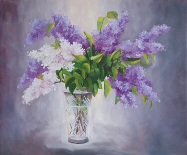 Painting titled "Lilac (8)" by Tatiana Karchevskaya, Original Artwork, Oil