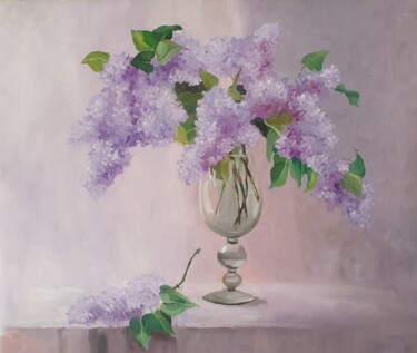 Painting titled "Lilac (9)" by Tatiana Karchevskaya, Original Artwork, Oil