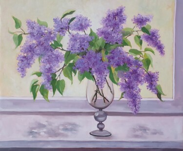 Painting titled "Lilac (12)" by Tatiana Karchevskaya, Original Artwork, Oil
