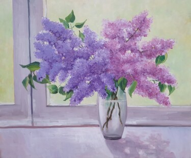 Painting titled "Lilac (13)" by Tatiana Karchevskaya, Original Artwork, Oil