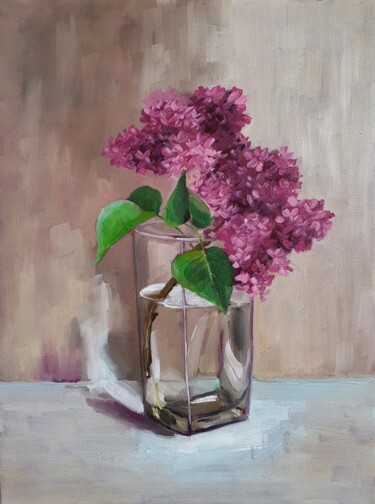 Картина под названием "Still life with lil…" - Tatiana Karchevskaya, Подлинное произведение искусства, Масло