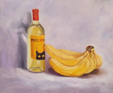 Malerei mit dem Titel "Muscat and bananas" von Tatiana Karchevskaya, Original-Kunstwerk, Öl