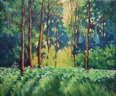 Painting titled "Forest" by Tatiana Karchevskaya, Original Artwork, Oil