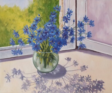 Peinture intitulée "Cornflowers (6)" par Tatiana Karchevskaya, Œuvre d'art originale, Huile