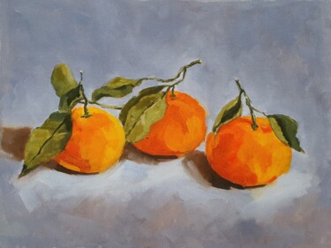Pintura intitulada "Mandarins (1)" por Tatiana Karchevskaya, Obras de arte originais, Óleo