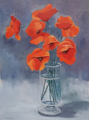 Картина под названием "Poppies" - Tatiana Karchevskaya, Подлинное произведение искусства, Масло