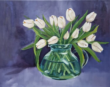 Картина под названием "Tulips" - Tatiana Karchevskaya, Подлинное произведение искусства, Масло Установлен на Деревянная рама…