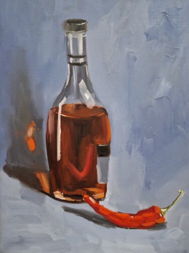 Painting titled "Cognac and hot pepp…" by Tatiana Karchevskaya, Original Artwork, Oil