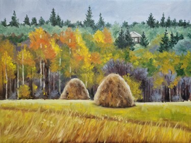 Peinture intitulée "Autumn landscape (1)" par Tatiana Karchevskaya, Œuvre d'art originale, Huile