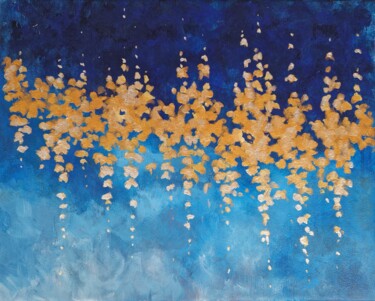 Painting titled "Blue and gold (1)" by Tatiana Karchevskaya, Original Artwork, Acrylic