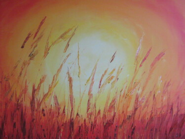 Painting titled "Sunset" by Tatiana Karchevskaya, Original Artwork, Acrylic Mounted on Wood Stretcher frame