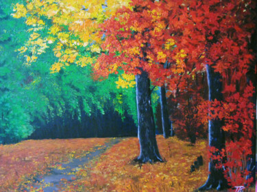 Painting titled "Three colors" by Tatiana Karchevskaya, Original Artwork, Oil
