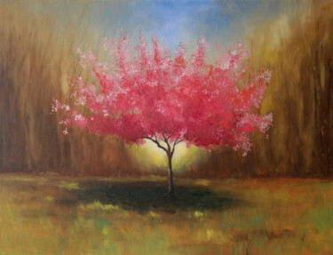 Pintura titulada "Cherry tree" por Tatiana Karchevskaya, Obra de arte original, Oleo Montado en Bastidor de camilla de madera