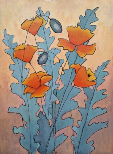 绘画 标题为“Bright poppies (3)” 由Tatiana Karchevskaya, 原创艺术品, 丙烯