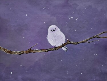 Painting titled "It is snowing (1)" by Tatiana Karchevskaya, Original Artwork, Acrylic