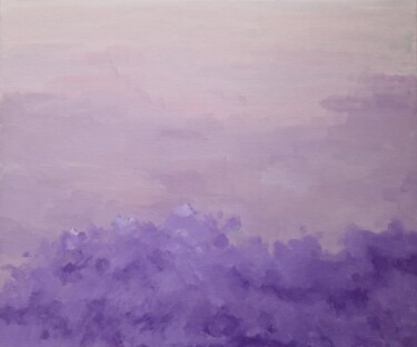 Painting titled "In violet clouds" by Tatiana Karchevskaya, Original Artwork, Acrylic