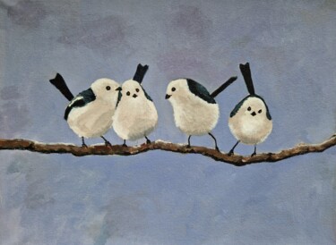 Malerei mit dem Titel "Funny birds" von Tatiana Karchevskaya, Original-Kunstwerk, Acryl