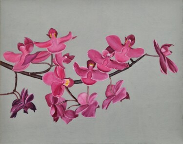 绘画 标题为“Orchid” 由Tatiana Karchevskaya, 原创艺术品, 丙烯 安装在木质担架架上