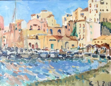 Картина под названием "Sicily small town" - Tatiana Kolupaeva, Подлинное произведение искусства, Масло Установлен на Деревян…