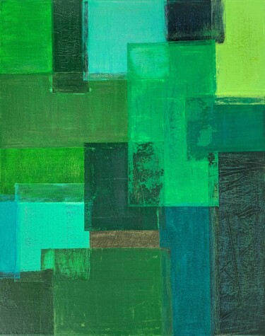 Peinture intitulée "Оттенки зеленого" par Tatiana Kondrasheva, Œuvre d'art originale, Acrylique