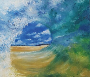 Painting titled "Original sea oil pa…" by Tatiana Krilova, Original Artwork, Oil