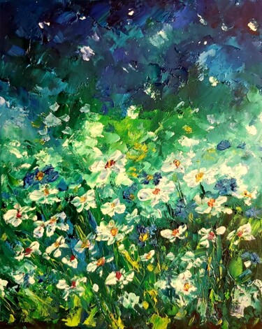 绘画 标题为“Flowers painting oi…” 由Tatiana Krilova, 原创艺术品, 油