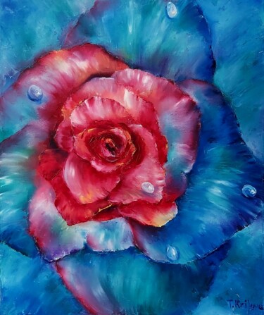 Pintura titulada "Flowers painting oi…" por Tatiana Krilova, Obra de arte original, Oleo