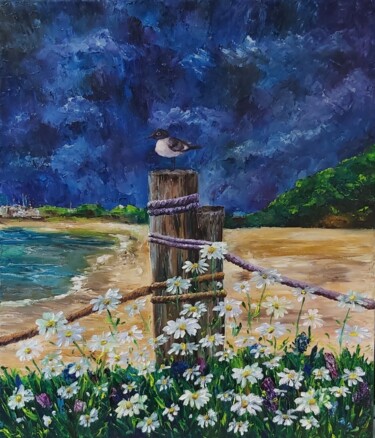 Painting titled "Seascape Oil Painti…" by Tatiana Krilova, Original Artwork, Oil
