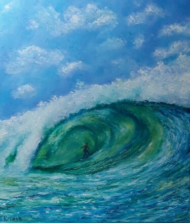 Peinture intitulée "Original sea oil pa…" par Tatiana Krilova, Œuvre d'art originale, Huile