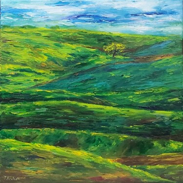 Pittura intitolato "Landscape painting…" da Tatiana Krilova, Opera d'arte originale, Olio