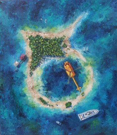 Pintura intitulada "Original sea oil pa…" por Tatiana Krilova, Obras de arte originais, Óleo