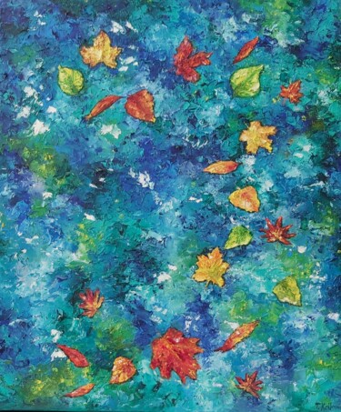 Картина под названием "Autumn painting Aut…" - Tatiana Krilova, Подлинное произведение искусства, Масло