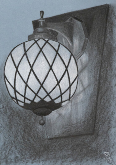 Tekening getiteld "Street Light 2. In…" door Tatiana Krupnikova, Origineel Kunstwerk, Houtskool