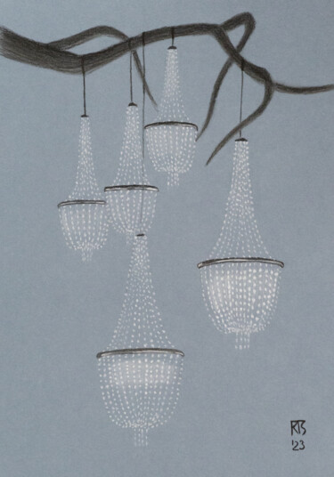 Tekening getiteld "Street light 7. Pup…" door Tatiana Krupnikova, Origineel Kunstwerk, Houtskool