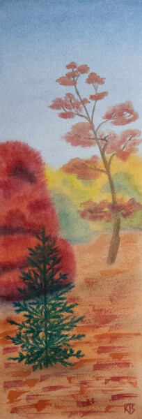 Schilderij getiteld "Seasons. Autumn." door Tatiana Krupnikova, Origineel Kunstwerk, Aquarel
