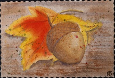 Zeichnungen mit dem Titel "Autumn 7" von Tatiana Krupnikova, Original-Kunstwerk, Aquarell