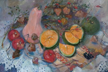 Painting titled ""Harvest"" by Tatiana Lapina, Original Artwork, Oil